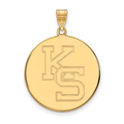 10k Yellow Gold Kansas State XL Disc Pendant