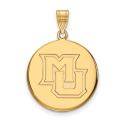 10k Yellow Gold Marquette U Large Disc Pendant