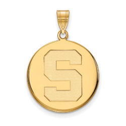 10k Yellow Gold Michigan State Large Initial S Disc Pendant