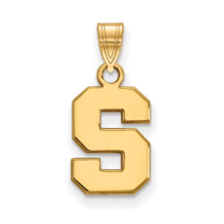 10k Yellow Gold Michigan State Small Initial S Pendant