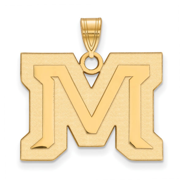 10k Yellow Gold Montana State Large 'M' Pendant