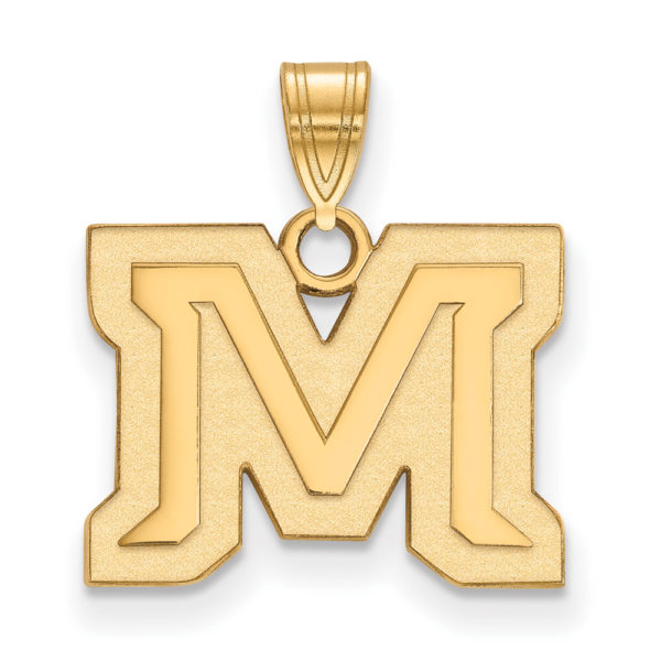 10k Yellow Gold Montana State Small 'M' Pendant