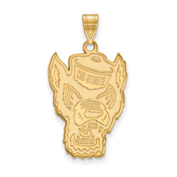 10k Yellow Gold North Carolina State XL Logo Pendant