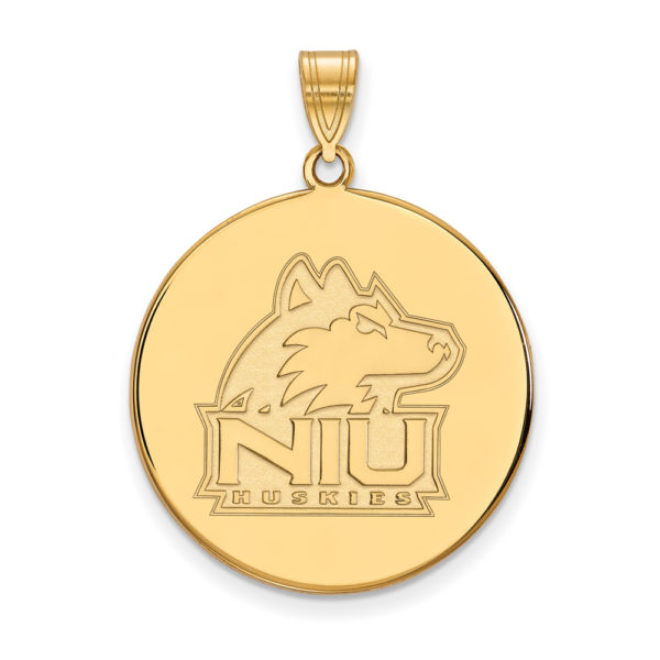 10k Yellow Gold Northern Illinois U. XL Logo Disc Pendant