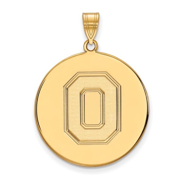 10k Yellow Gold Ohio State XL Disc Pendant