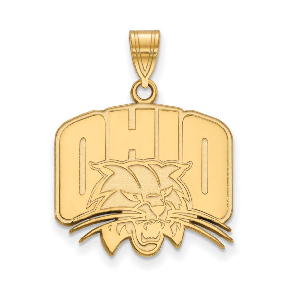 10k Yellow Gold Ohio U. Large Logo Pendant