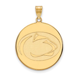 10k Yellow Gold Penn State XL Logo Disc Pendant