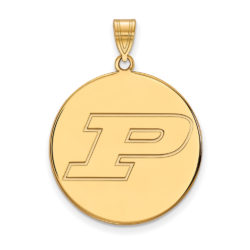 10k Yellow Gold Purdue XL Initial P Disc Pendant