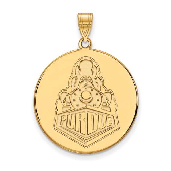 10k Yellow Gold Purdue XL Logo Disc Pendant