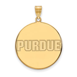 10k Yellow Gold Purdue XL Script Disc Pendant