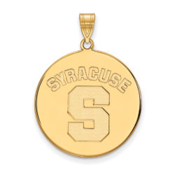 10k Yellow Gold Syracuse U. XL 'SYRACUSE S' Disc Pendant