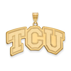 10k Yellow Gold Texas Christian U. Large 'TCU' Pendant