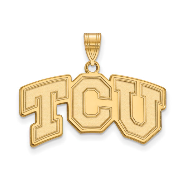 10k Yellow Gold Texas Christian U. Medium 'TCU' Pendant