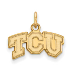 10k Yellow Gold Texas Christian U. XS (Tiny) 'TCU' Charm or Pendant