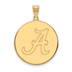 10k Yellow Gold U. of Alabama XL Initial A Disc Pendant