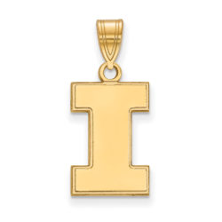 10k Yellow Gold U. of Illinois Medium Initial I Pendant