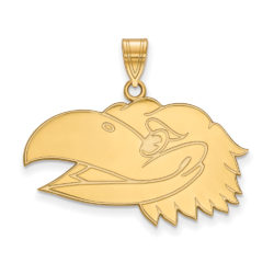 10k Yellow Gold U. of Kansas Large Left Profile Mascot Pendant