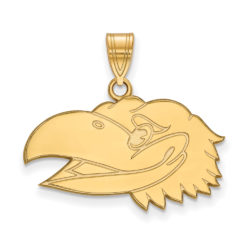 10k Yellow Gold U. of Kansas Medium Left Profile Mascot Pendant