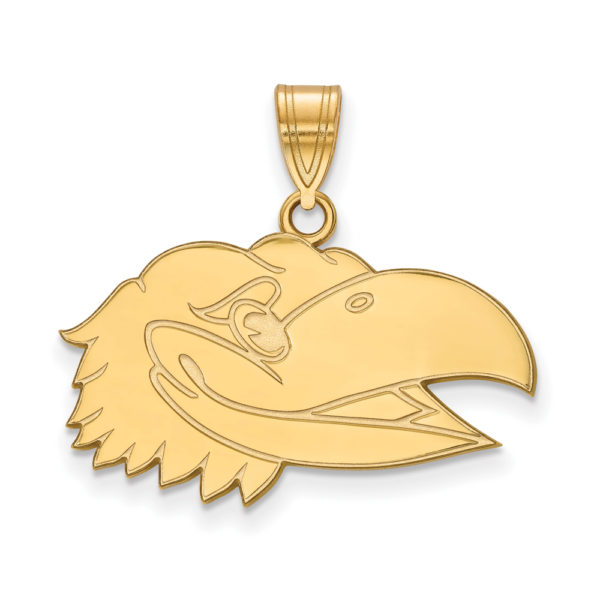 10k Yellow Gold U. of Kansas Medium Right Profile Mascot Pendant