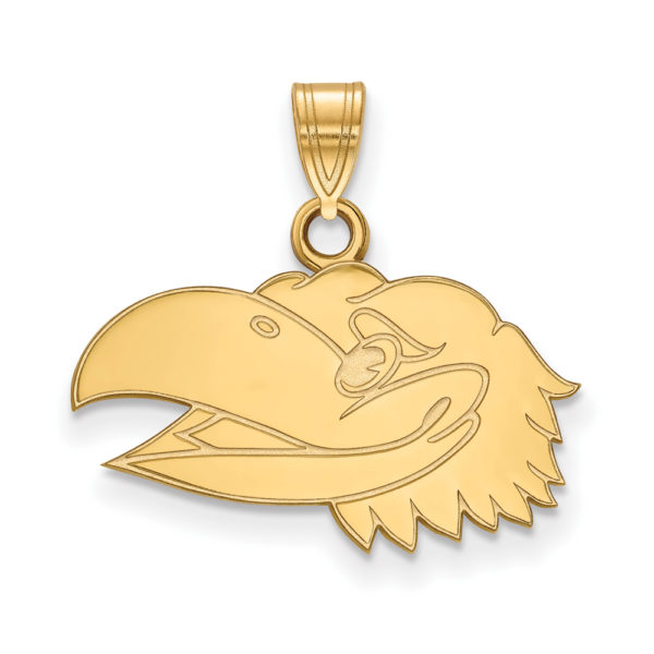 10k Yellow Gold U. of Kansas Small Left Profile Mascot Pendant