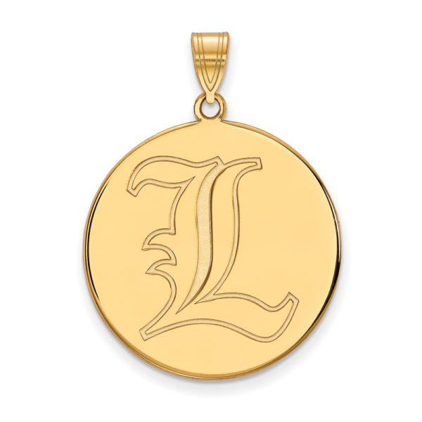 10k Yellow Gold U. of Louisville XL Disc Pendant