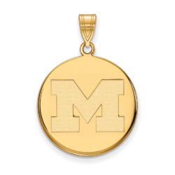 10k Yellow Gold U. of Michigan Large Initial M Disc Pendant