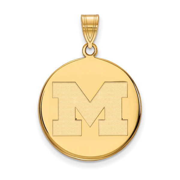 10k Yellow Gold U. of Michigan Large Initial M Disc Pendant