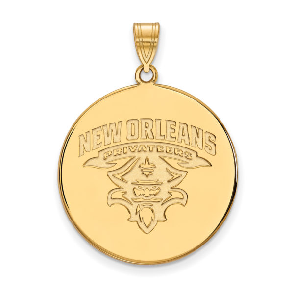 10k Yellow Gold U. of New Orleans XL Disc Pendant