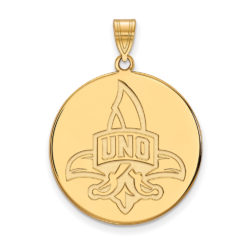 10k Yellow Gold U. of New Orleans XL Logo Disc Pendant