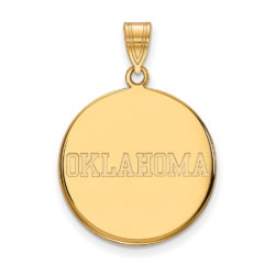 10k Yellow Gold U. of Oklahoma Large Disc Pendant