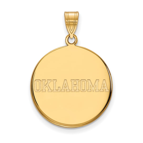 10k Yellow Gold U. of Oklahoma Large Disc Pendant