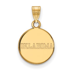 10k Yellow Gold U. of Oklahoma Small Disc Pendant