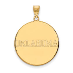 10k Yellow Gold U. of Oklahoma XL Disc Pendant