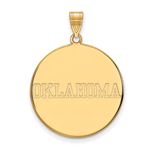 10k Yellow Gold U. of Oklahoma XL Disc Pendant