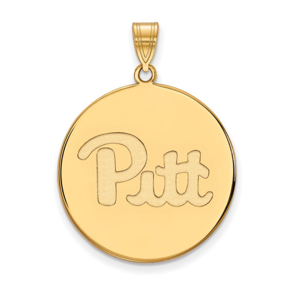 10k Yellow Gold U. of Pittsburgh XL Disc Pendant