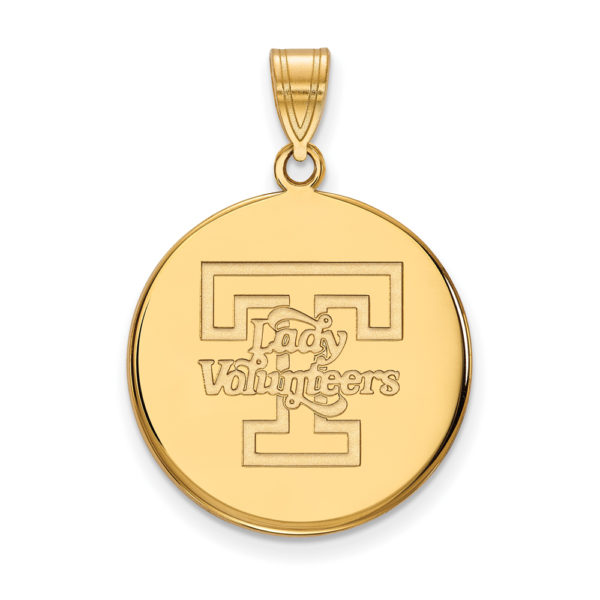 10k Yellow Gold U. of Tennessee Large 'T' Logo Disc Pendant