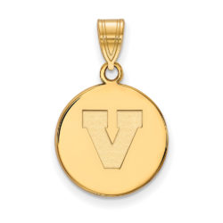 10k Yellow Gold U. of Virginia Medium Initial V Disc Pendant