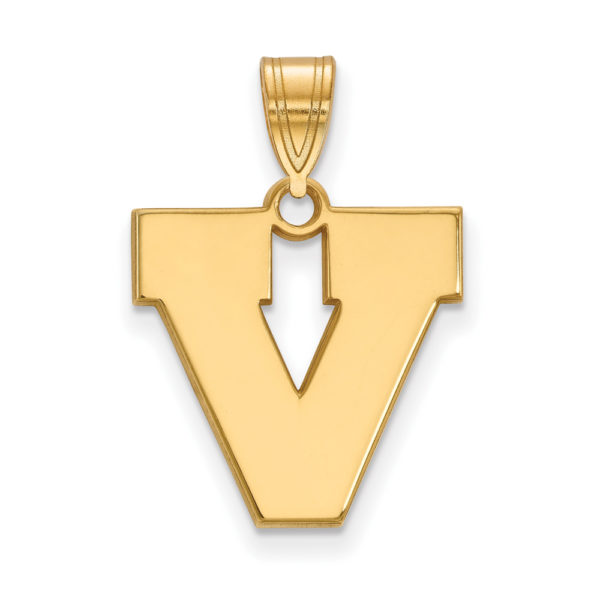 10k Yellow Gold U. of Virginia Medium Initial V Pendant