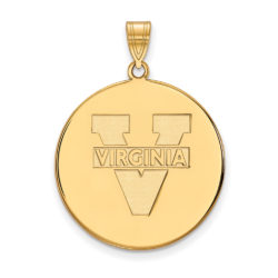 10k Yellow Gold U. of Virginia XL 'V' Logo Disc Pendant