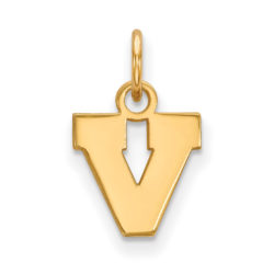 10k Yellow Gold U. of Virginia XS (Tiny) Initial V Charm or Pendant