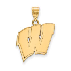 10k Yellow Gold U. of Wisconsin Large Initial W Pendant