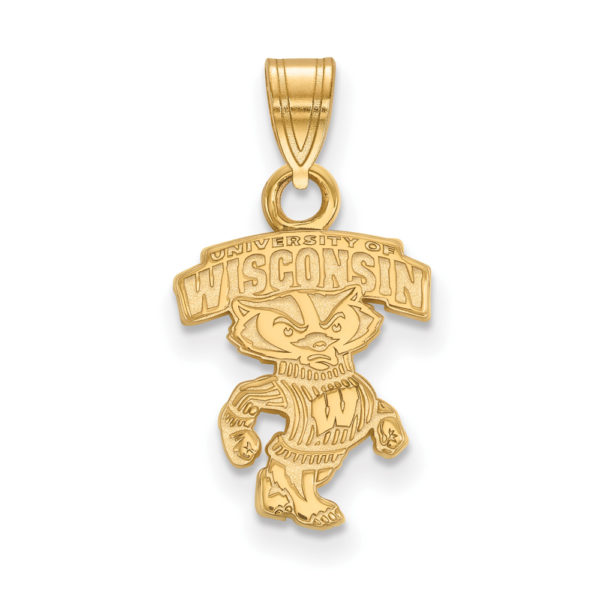 10k Yellow Gold U. of Wisconsin Small Logo Pendant