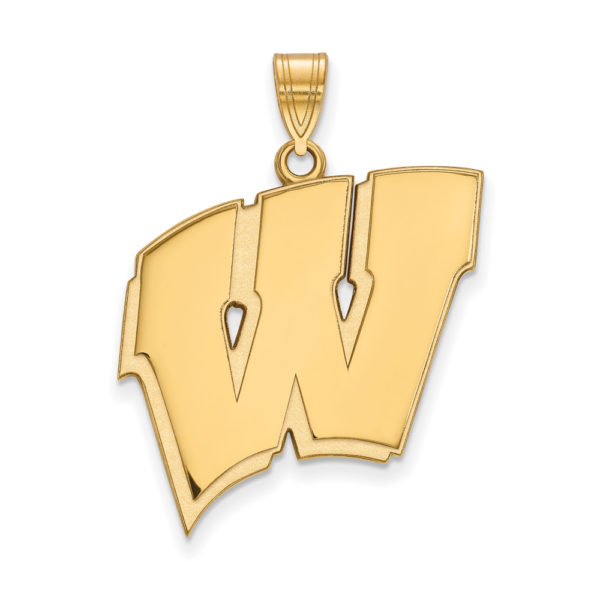 10k Yellow Gold U. of Wisconsin XL Initial W Pendant