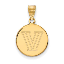 10k Yellow Gold Villanova U. Medium Logo Disc Pendant