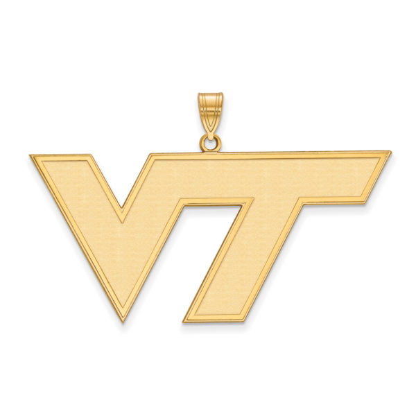 10k Yellow Gold Virginia Tech XL Logo Pendant