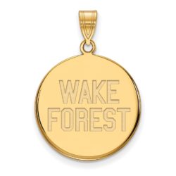 10k Yellow Gold Wake Forest U. Large Logo Disc Pendant