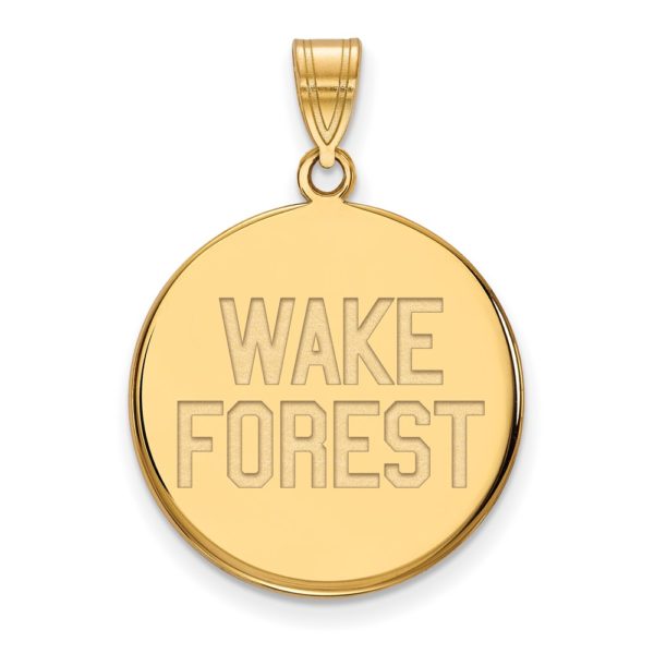 10k Yellow Gold Wake Forest U. Large Logo Disc Pendant