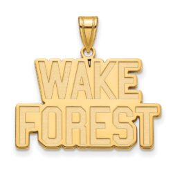 10k Yellow Gold Wake Forest U. Large Logo Pendant