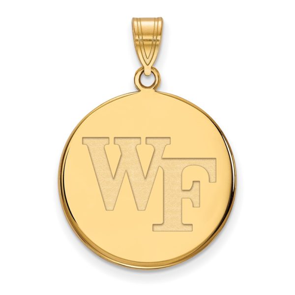 10k Yellow Gold Wake Forest U. Large 'WF' Disc Pendant