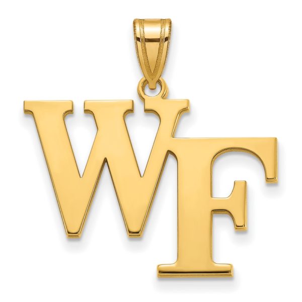 10k Yellow Gold Wake Forest U. Large 'WF' Pendant